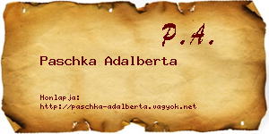 Paschka Adalberta névjegykártya